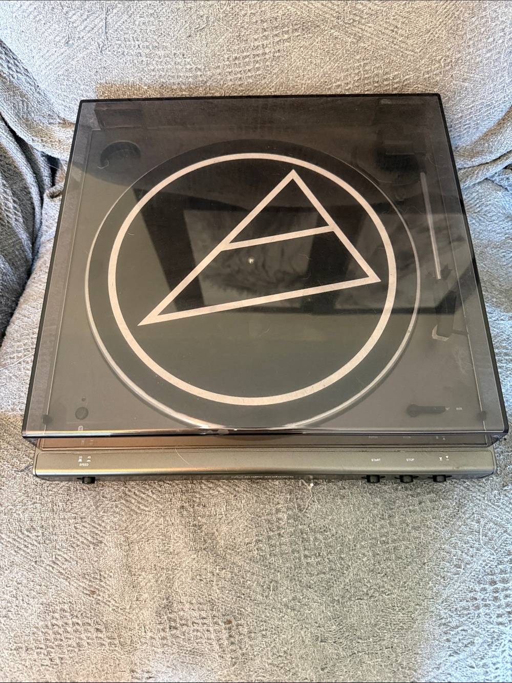 Audio-Technica Black Turntable Base with White Logo